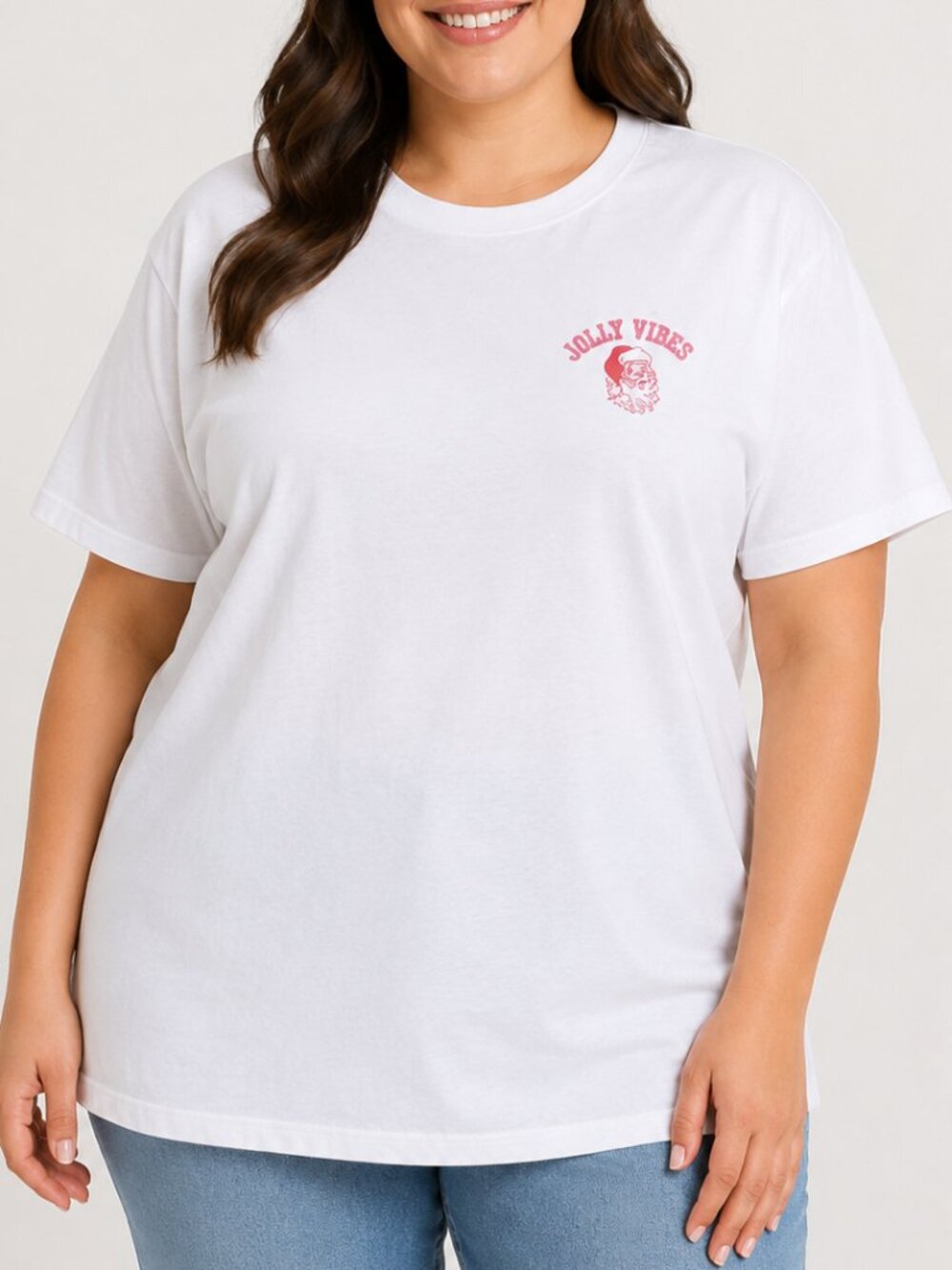 "Jolly Vibes" Santa Old Navy Womens Tee Short Sleeve Top Size XL